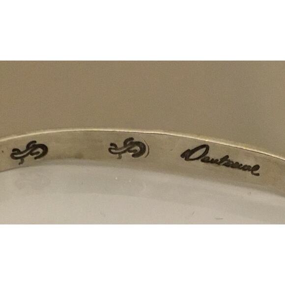 Vintage Calvin Peterson Navajo sterling Hand Stamped ￼Cuff Bracelet stackable - Picture 2 of 6